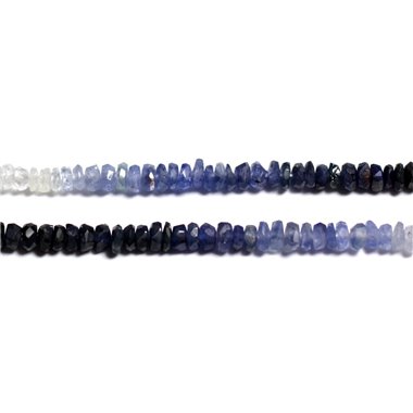 10pc - Perles Pierre - Saphir Rondelles Facettées 2-4mm dégradé blanc bleu ciel nuit noir - 4558550090522