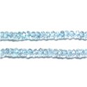 Fil 34cm 170pc env - Perles Pierre - Topaze Bleu Rondelles Facettées 3-4mm bleu ciel clair turquoise pastel