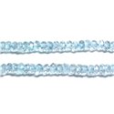 Fil 34cm 170pc env - Perles Pierre - Topaze Bleu Rondelles Facettées 3-4mm bleu ciel clair turquoise pastel