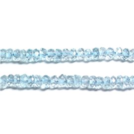Fil 170pc env - Perles de Pierre - Topaze Bleue Rondelles Facettées 3x2mm - 4558550091031