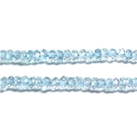 10pc - Perles de Pierre - Topaze Bleue Rondelles Facettées 3x2mm - 4558550090546