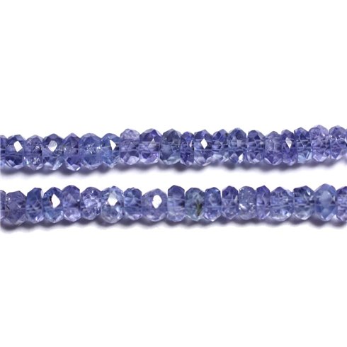 Fil 33cm 200pc env - Perles de Pierre - Tanzanite Rondelles Facettées 2.5x1.5mm - 4558550091017 