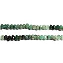 Fil 32cm 120pc env - Perles Pierre - Emeraude Rondelles Facettées 3-5mm blanc vert kaki sapin