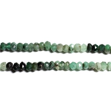 10pc - Perles de Pierre - Émeraude nuancée Rondelles Facettées 3x2mm - 4558550090287 