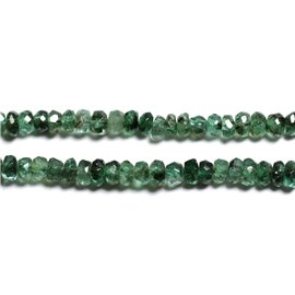 10pc - Stone Beads - Emerald Zambia Faceted Rondelles 2.5x1.5mm - 4558550090492 