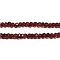 Fil 33cm 135pc env - Perles Pierre - Grenat Mozambie Rondelles Facettées 3-4mm Rouge Bordeaux Marron