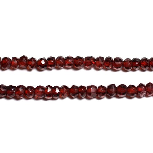 Fil 135pc env - Perles de Pierre - Grenat Mozambie Rondelles Facettées 3x2mm - 4558550090829 