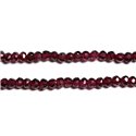 Fil 33cm 115pc env - Perles Pierre - Grenat Rhodolite Rondelles Facettées 3-4mm rouge rose framboise bordeaux