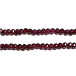 Fil 115pc env - Perles de Pierre - Grenat Rhodolite Rondelles Facettées 3x2mm - 4558550090836 