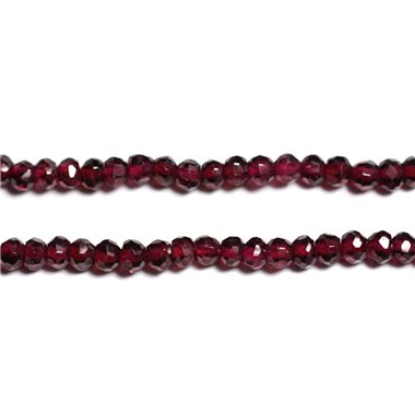 10pc - Perles de Pierre - Grenat Rhodolite Rondelles Facettées 3x2mm - 4558550090331 