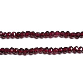 10pc - Stone Beads - Rhodolite Garnet Faceted Rondelles 3x2mm - 4558550090331 