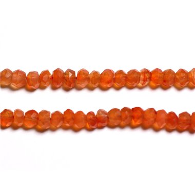 Fil 33cm 105pc env - Perles de Pierre - Cornaline Rondelles Facettées 3x2mm - 4558550090744