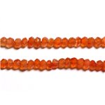 Fil 33cm 105pc env - Perles Pierre - Cornaline Rondelles Facettées 3-5mm Orange