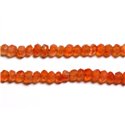 10pc - Perles Pierre - Cornaline Rondelles Facettées 3-5mm Orange - 4558550090263