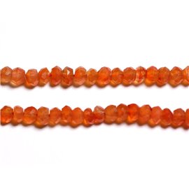 10pc - Stone Beads - Carnelian Faceted Rondelles 3x2mm - 4558550090263