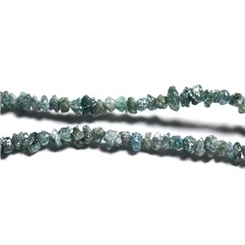 Filo 40 cm 235 pz circa - Perline di pietre preziose - Diamante blu grezzo 1-3 mm