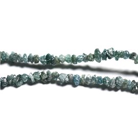 Gewinde ca. 40 cm 235 Stück - Edelsteinperlen - Rauer blauer Diamant 1-3 mm