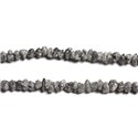 Fil 37cm 240pc env - Perles Pierre précieuse - Diamant Gris Brut 1-3mm