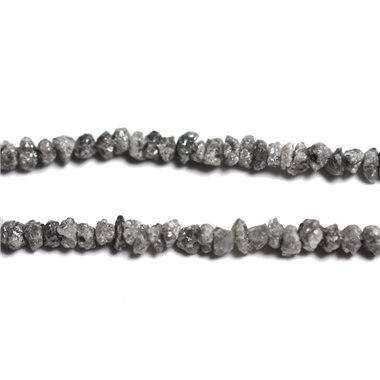 Fil 41cm 275pc env - Perles de Pierre précieuse - Diamant Brut Gris 2mm - 4558550090768 