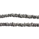 Fil 37cm 240pc env - Perles Pierre précieuse - Diamant Gris Brut 1-3mm