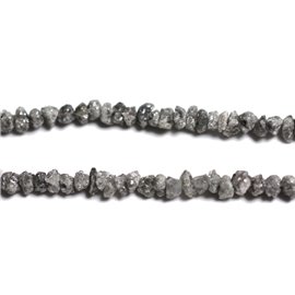 10pc - Perles de Pierre précieuse - Diamant Brut Gris 2mm - 4558550090638 