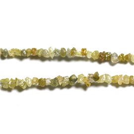 Fil 41cm 305pc env - Perles Pierre précieuse - Diamant Brut Jaune Vert 1-3mm