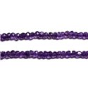 Fil 32cm 115pc env - Perles Pierre - Améthyste Rondelles Facettées 2-3mm Violet