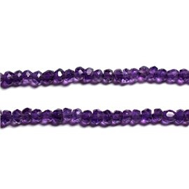 Fil 32cm 115pc env - Perles Pierre - Améthyste Rondelles Facettées 2-3mm Violet