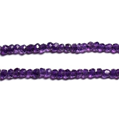 10pc - Perles Pierre - Améthyste Rondelles Facettées 2-3mm Violet - 4558550090485