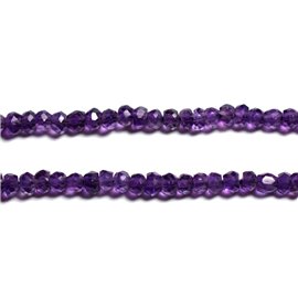 10pc - Stone Beads - Amethyst Faceted Rondelles 3x2mm - 4558550090485 