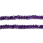 10pc - Perles Pierre - Améthyste Rondelles Facettées 2-3mm Violet - 4558550090485