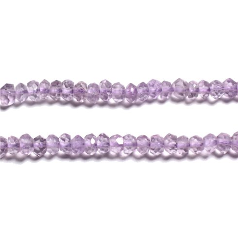 10pc - Perles Pierre - Améthyste claire Brésil Rondelles Facettées 2-3mm Violet Lavande Mauve Parme - 4558550090416