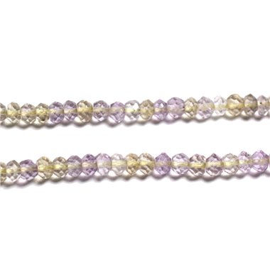 10pc - Perles Pierre - Amétrine Rondelles Facettées 2-3mm Violet Lavande Parme Mauve Jaune - 4558550090324