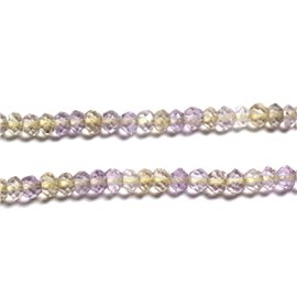 10pc - Stone Beads - Ametrine Faceted Rondelles 3x2mm - 4558550090324 