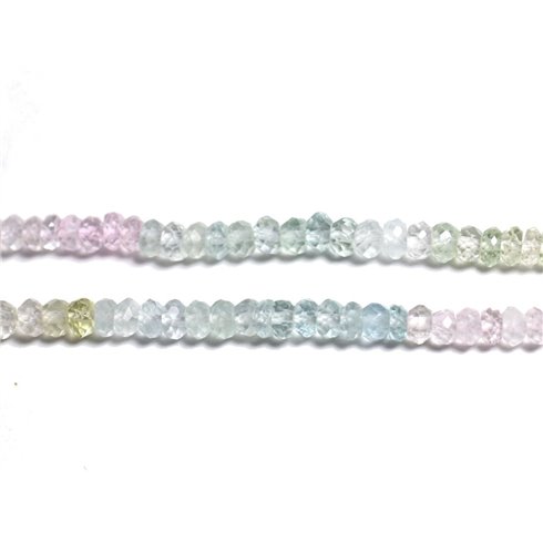 10pc - Perles de Pierre - Aigue Marine Kunzite Béryl Rondelles Facettées 3x2mm - 4558550090430 