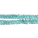 Fil 33cm 135pc env - Perles Pierre - Apatite Rondelles Facettées 2-4mm bleu vert clair turquoise