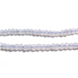 10pc - Perles Pierre - Calcédoine Rondelles Facettées 2-3mm blanc bleu ciel clair pastel - 4558550090300