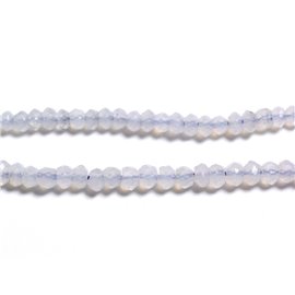 10pc - Perline di pietra - Rondelle sfaccettate in calcedonio blu 3x2mm - 4558550090300 