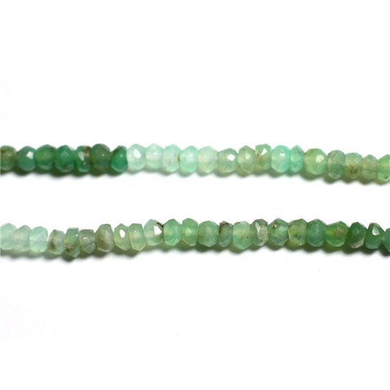 Fil 140pc env - Perles de Pierre - Chrysoprase Rondelles Facettées 3x2mm - 4558550090720 