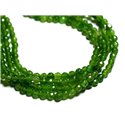 Fil 39cm 92pc env - Perles de Pierre - Jade Boules Facettées 4mm Vert Olive 