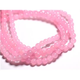 Thread 39cm 61pc approx - Stone Beads - Jade Balls 6mm Candy Pink 