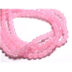 Fil 39cm 61pc env - Perles de Pierre - Jade Boules 6mm Rose Bonbon 