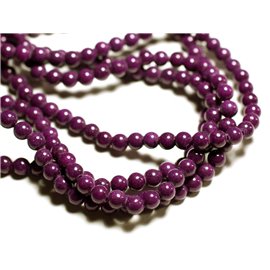 Thread 39cm 67pc approx - Stone Beads - Jade Balls 6mm Plum Purple 