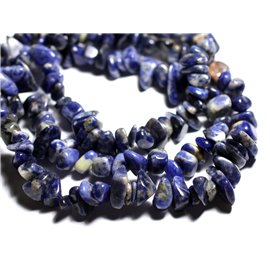 Thread 89cm 155pc approx - Stone Beads - Sodalite Large Seed Beads Chips 6-19mm 