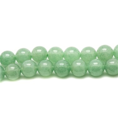 Fil 39cm 46pc env - Perles de Pierre - Aventurine Verte Boules 8mm 