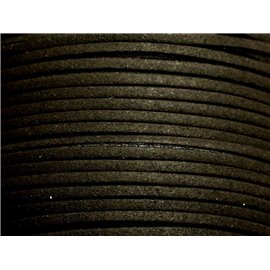 Bobina de 90 metros - Cordón de gamuza negra de 3 mm 