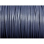 Bobine 180 mètres - Fil Cordon Coton Ciré enduit 1.5mm Bleu Gris Anthracite