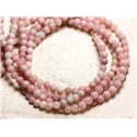 Fil 39cm 65pc environ - Perles Pierre - Opale Rose Boules 6mm