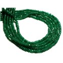 Fil 34cm 115pc env - Perles de Pierre - Jade Rondelles Facettées 4x2mm Vert Sapin