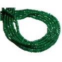 Fil 39cm - Perles de Pierre - Jade Rondelles Facettées 4x2mm Vert Sapin 